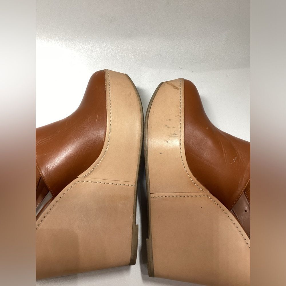 Robert Clergerie French' Brown ‎ Leather Ankle Strap Cognac Leather Heels EU 37 - Picture 10 of 16
